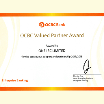 One IBC® Awarded Value Partner 2017 - 2018 from OCBC