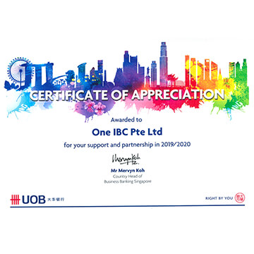 One IBC® is honored for being a valued partner with United Overseas Bank (UOB)